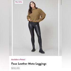 Faux Leather Moto Leggings M